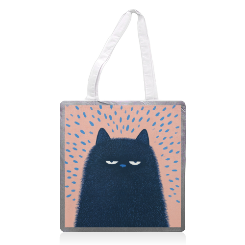 "Anyway" cat - printed canvas tote bag by DejaReve