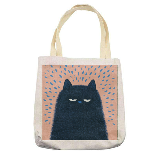 "Anyway" cat - printed canvas tote bag by DejaReve