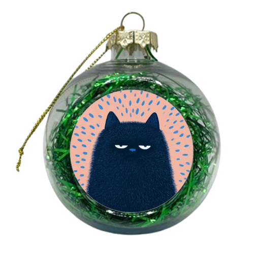 "Anyway" cat - xmas bauble by DejaReve