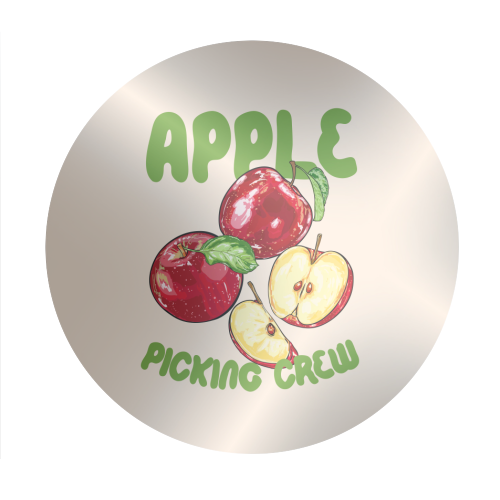 Apple Picking Crew Vintage Fruit Illustration - Circle Sticker by EZbie