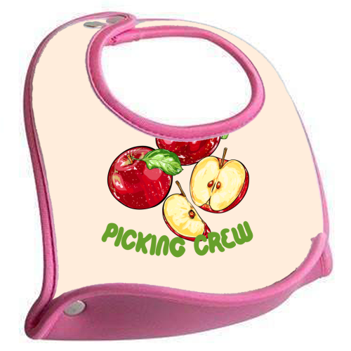 Apple Picking Crew Vintage Fruit Illustration - feeding bib by EZbie