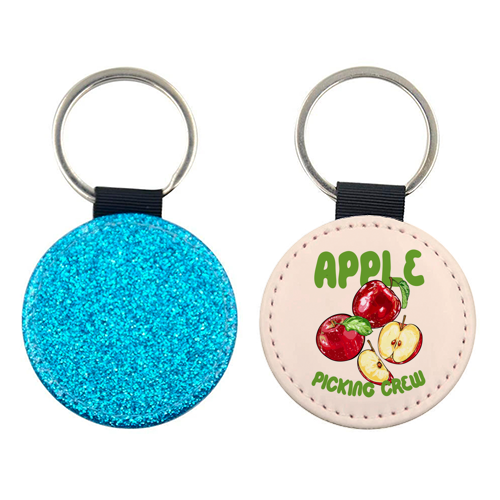 Apple Picking Crew Vintage Fruit Illustration - keyring by EZbie