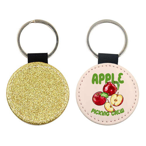 Apple Picking Crew Vintage Fruit Illustration - keyring by EZbie