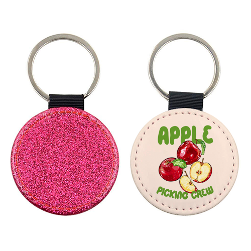 Apple Picking Crew Vintage Fruit Illustration - keyring by EZbie