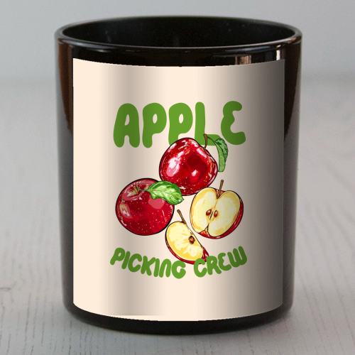 Apple Picking Crew Vintage Fruit Illustration - scented candle by EZbie