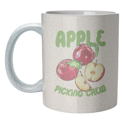 Apple Picking Crew Vintage Fruit Illustration - unique mug by EZbie