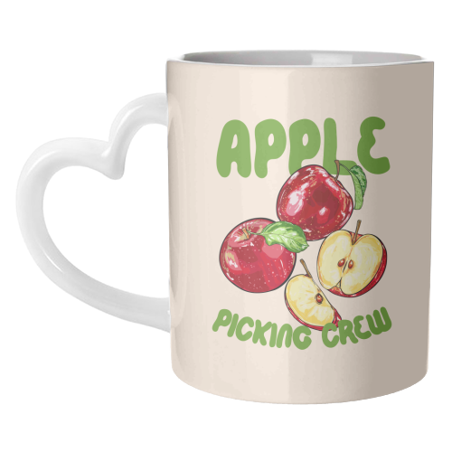 Apple Picking Crew Vintage Fruit Illustration - unique mug by EZbie