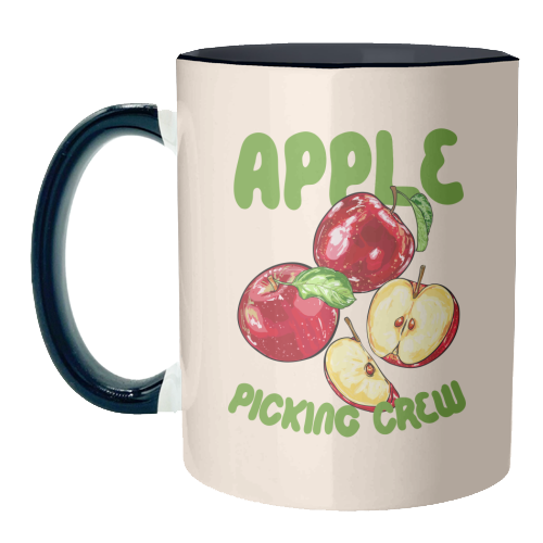 Apple Picking Crew Vintage Fruit Illustration - unique mug by EZbie