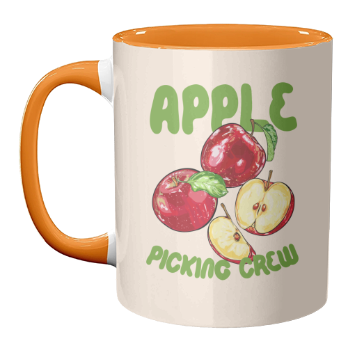 Apple Picking Crew Vintage Fruit Illustration - unique mug by EZbie