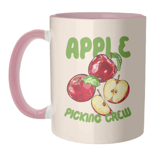 Apple Picking Crew Vintage Fruit Illustration - unique mug by EZbie