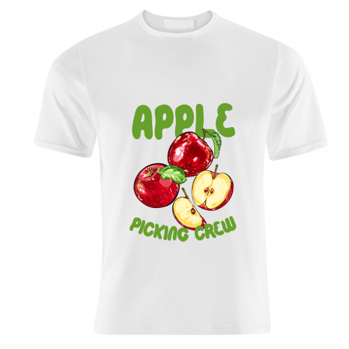 Apple Picking Crew Vintage Fruit Illustration - unique t shirt by EZbie