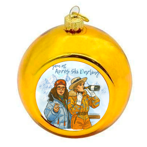 Après Ski Darling! - colourful christmas bauble by Ms Doodle