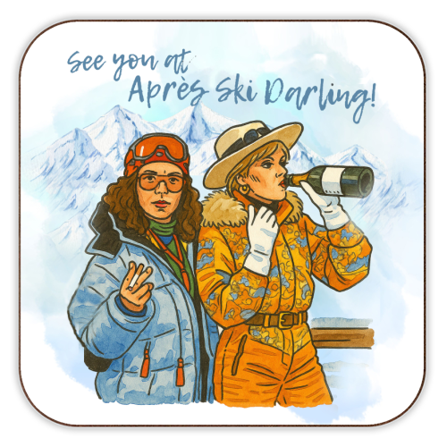 Après Ski Darling! - personalised beer coaster by Ms Doodle