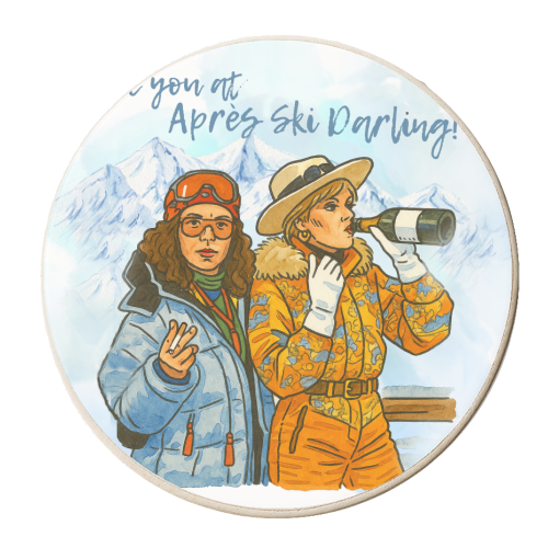 Après Ski Darling! - personalised beer coaster by Ms Doodle