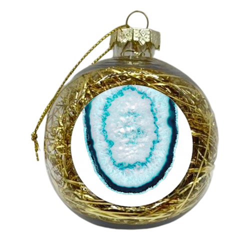 Aquamarine Agate #1 #gem #decor #art - xmas bauble by Anita Bella Jantz