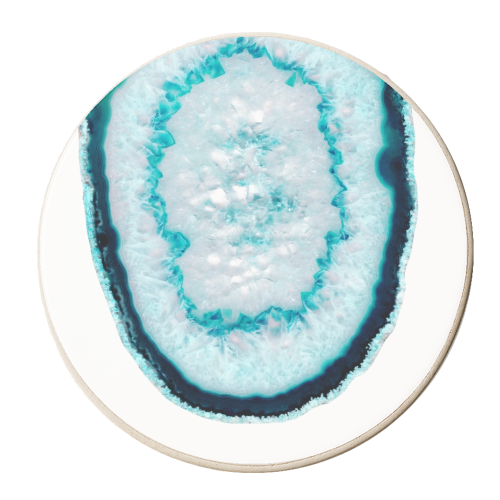 Aquamarine Agate #1 #gem #decor #art - personalised beer coaster by Anita Bella Jantz