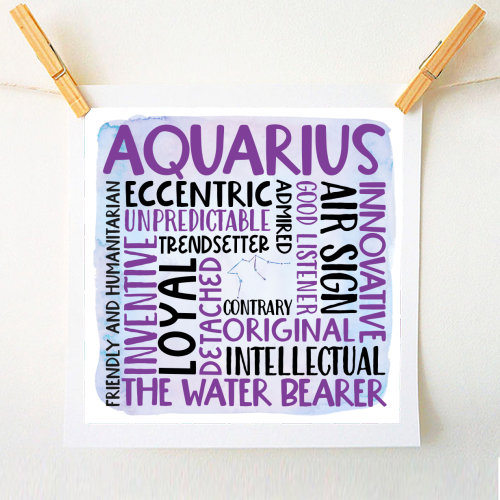 Aquarius - A1 - A4 art print by All About Words Designs