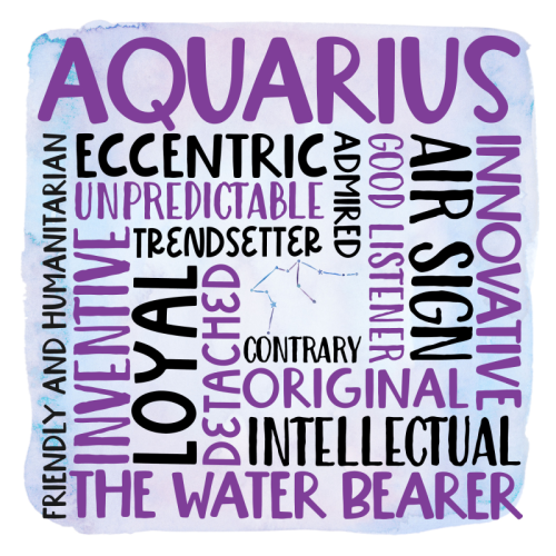 Aquarius - Die Cut Sticker by All About Words Designs