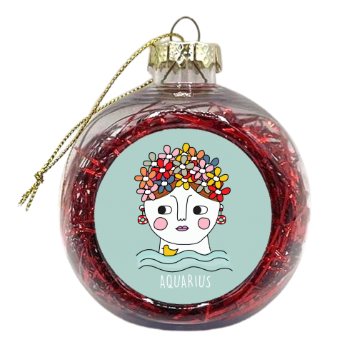 Aquarius Girl - xmas bauble by Nichola Cowdery