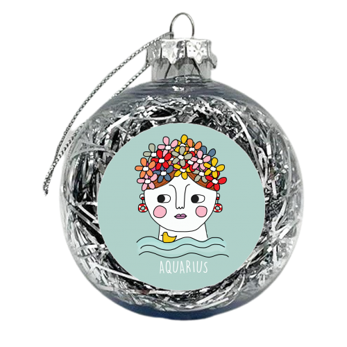 Aquarius Girl - xmas bauble by Nichola Cowdery