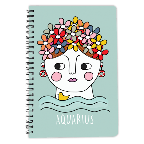 Aquarius Girl - personalised A4, A5, A6 notebook by Nichola Cowdery