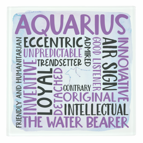 Aquarius - personalised beer coaster by All About Words Designs