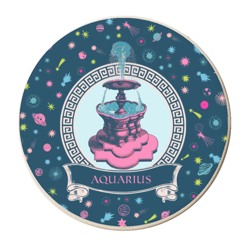 Aquarius - personalised beer coaster by Wallace Elizabeth
