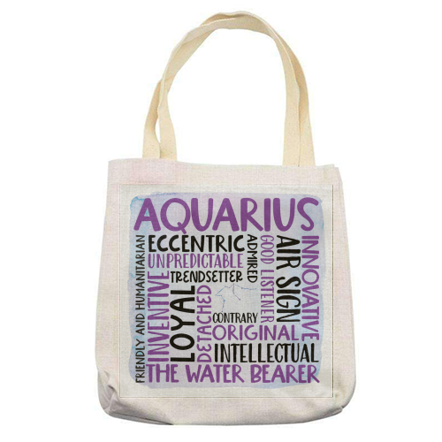 Aquarius - printed canvas tote bag by All About Words Designs
