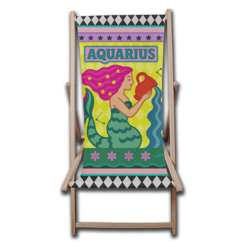 Aquarius star sign - canvas deck chair by Wallace Elizabeth