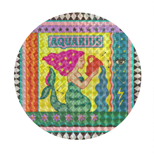 Aquarius star sign - Circle Sticker by Wallace Elizabeth