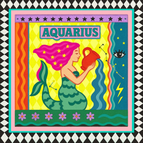 Aquarius star sign - Die Cut Sticker by Wallace Elizabeth