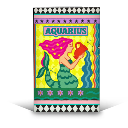 Aquarius star sign - funny greeting card by Wallace Elizabeth