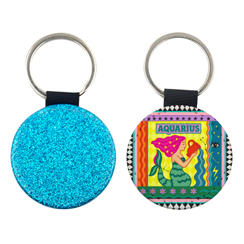 Aquarius star sign - keyring by Wallace Elizabeth