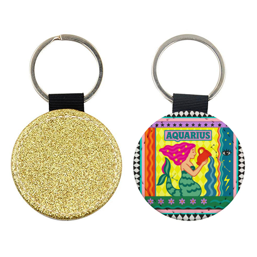 Aquarius star sign - keyring by Wallace Elizabeth