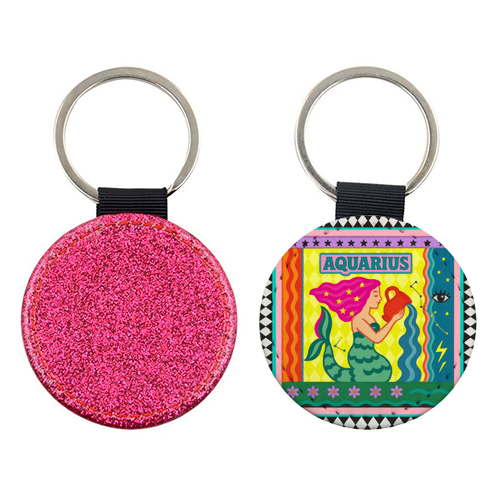 Aquarius star sign - keyring by Wallace Elizabeth