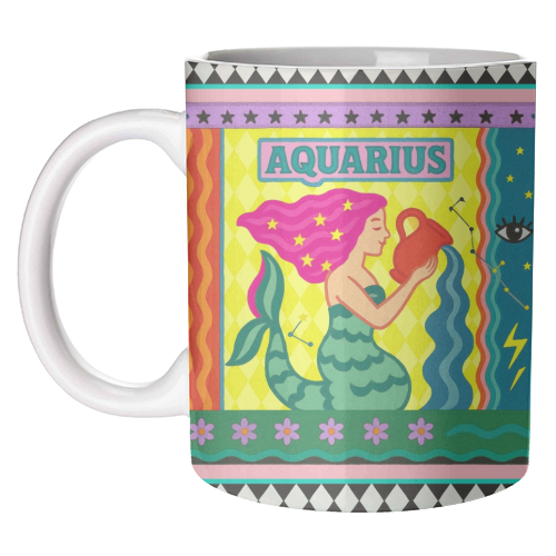 Aquarius star sign - unique mug by Wallace Elizabeth