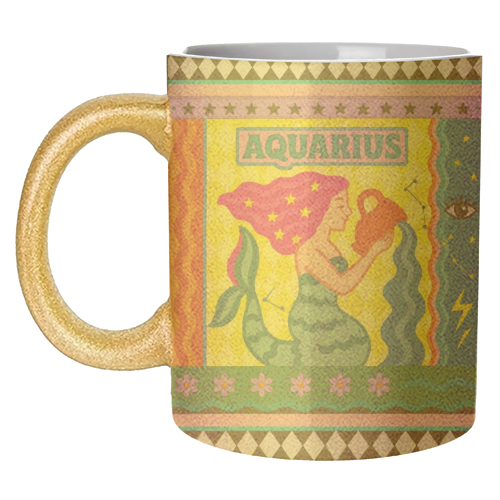 Aquarius star sign - unique mug by Wallace Elizabeth