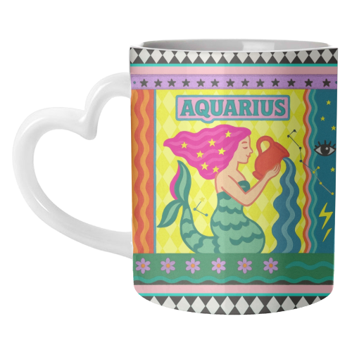 Aquarius star sign - unique mug by Wallace Elizabeth