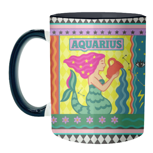 Aquarius star sign - unique mug by Wallace Elizabeth