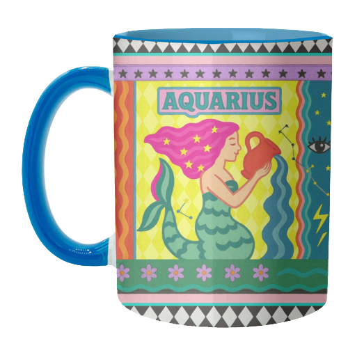 Aquarius star sign - unique mug by Wallace Elizabeth