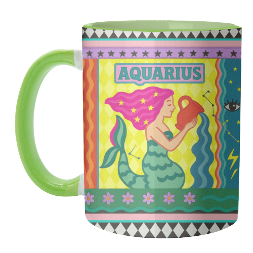 Aquarius star sign - unique mug by Wallace Elizabeth
