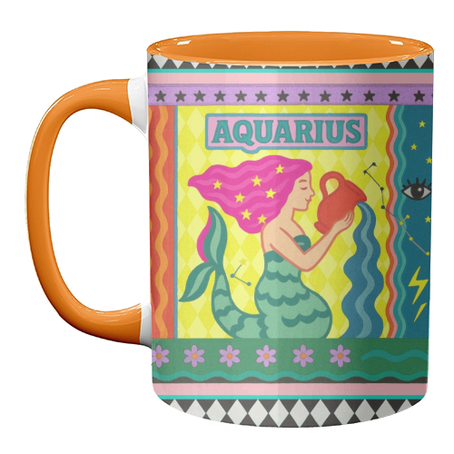Aquarius star sign - unique mug by Wallace Elizabeth