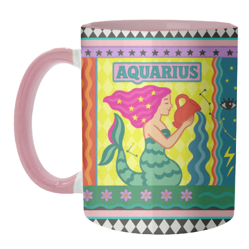 Aquarius star sign - unique mug by Wallace Elizabeth
