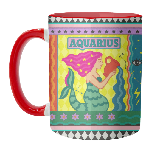 Aquarius star sign - unique mug by Wallace Elizabeth