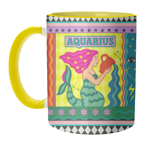 Aquarius star sign - unique mug by Wallace Elizabeth