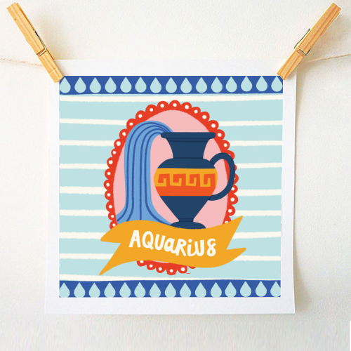 Aquarius Star Sign Zodiac Astrology Design - A1 - A4 art print by AbiGoLucky