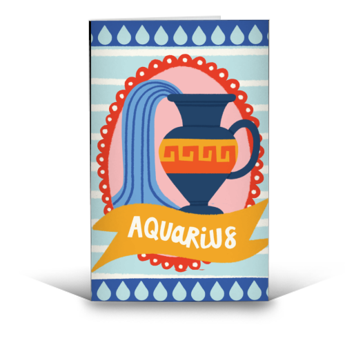Aquarius Star Sign Zodiac Astrology Design - funny greeting card by AbiGoLucky