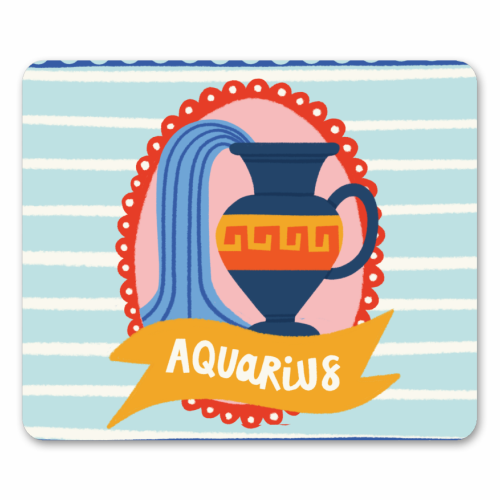 Aquarius Star Sign Zodiac Astrology Design - mouse mat by AbiGoLucky