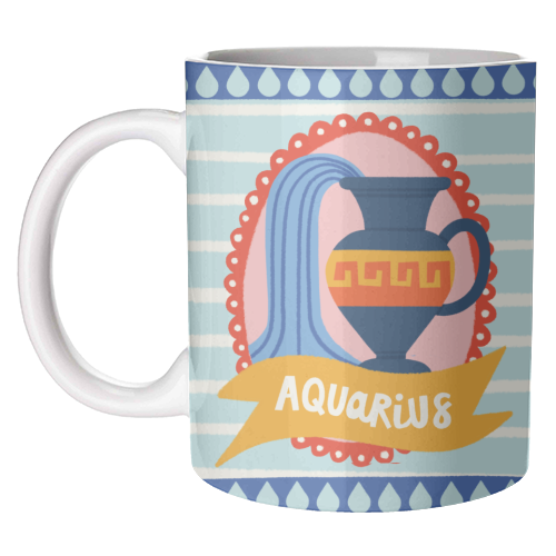 Aquarius Star Sign Zodiac Astrology Design - unique mug by AbiGoLucky