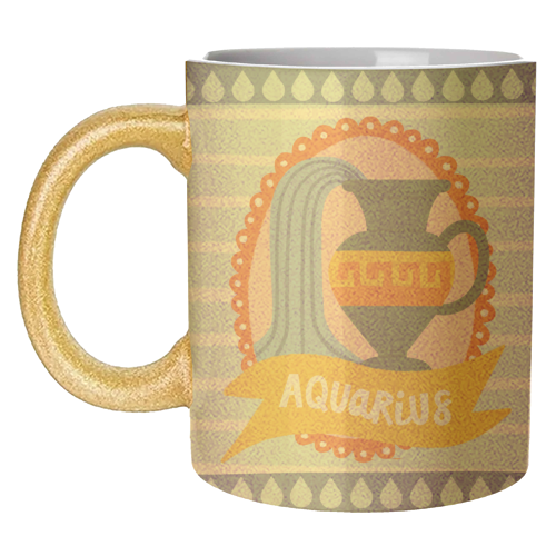 Aquarius Star Sign Zodiac Astrology Design - unique mug by AbiGoLucky